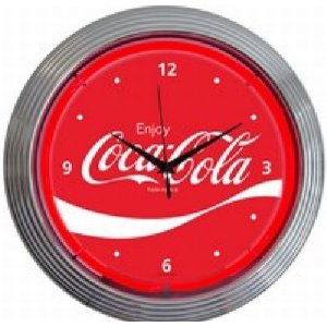 画像1: Coca-cola　コカ・コーラ　ウェーブ　ネオンクロック