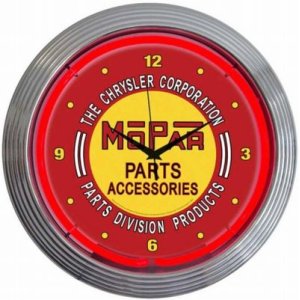 画像1: MOPAR モーパー NEON CLOCKネオンクロック壁掛時計