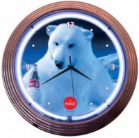 COCA-COLA POLAR BEAR NEON CLOCK コカ・コーラ ネオンクロック 白くま