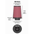 画像2: K&N RU-5111 ユニバーサルエアフィルター（テーパータイプ 76mm)