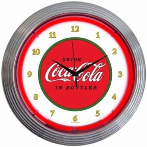 画像1: コカコーラCoca-cola1910 ネオンクロック レトロ 壁掛時計 (1)